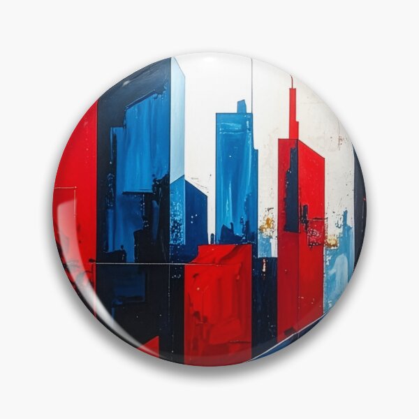 Item preview, Offset Lithograph 3D Shapes | Red Cyan Graphic | Blue Yellow Overlay designed and sold by PYRAMIDA Co..