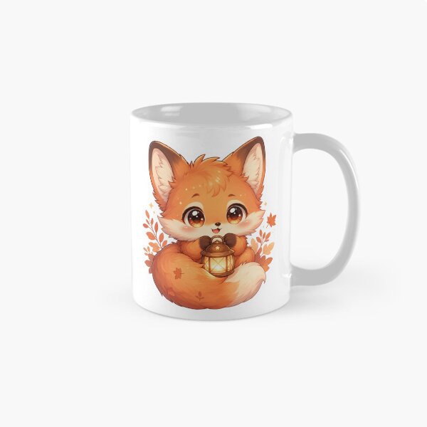Artikelvorschau, Herbstlaternen-Fuchs-Kawaii-Aufkleber entworfen und verkauft von GiggleGlyphsX.