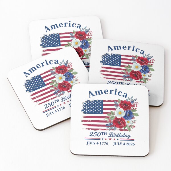 Item preview, America 250th Birthday Patriotic Floral Flag July 4 2026 designed and sold by PixlCrypt.