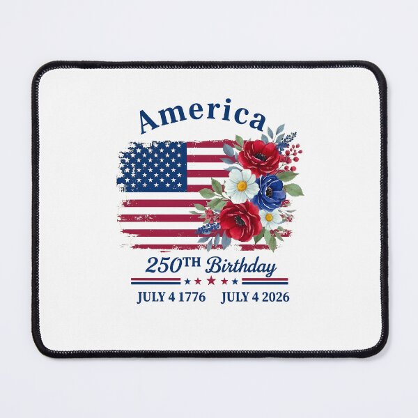 Item preview, America 250th Birthday Patriotic Floral Flag July 4 2026 designed and sold by PixlCrypt.
