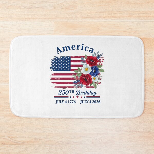 Item preview, America 250th Birthday Patriotic Floral Flag July 4 2026 designed and sold by PixlCrypt.