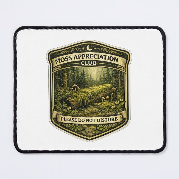 Item preview, Moss Appreciation Club | Please Do Not Disturb | Cottagecore Nature Badge Design designed and sold by MrDev.