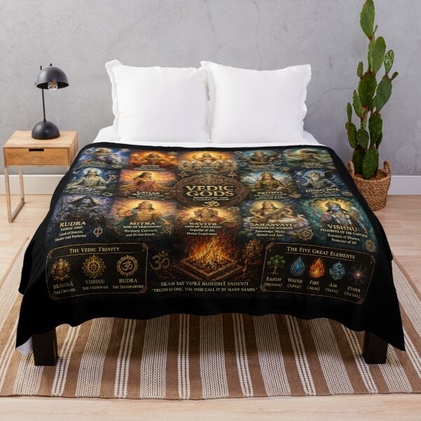 Item preview, Vedic Gods Collage | Ancient Vedic Mythology Pantheon Art Featuring Indra, Agni, Varuna & Soma designed and sold by RockyLambda.