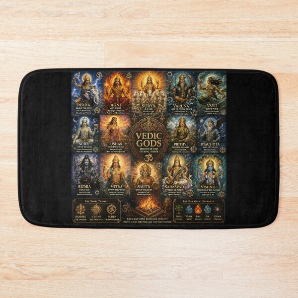 Item preview, Vedic Gods Collage | Ancient Vedic Mythology Pantheon Art Featuring Indra, Agni, Varuna & Soma designed and sold by RockyLambda.