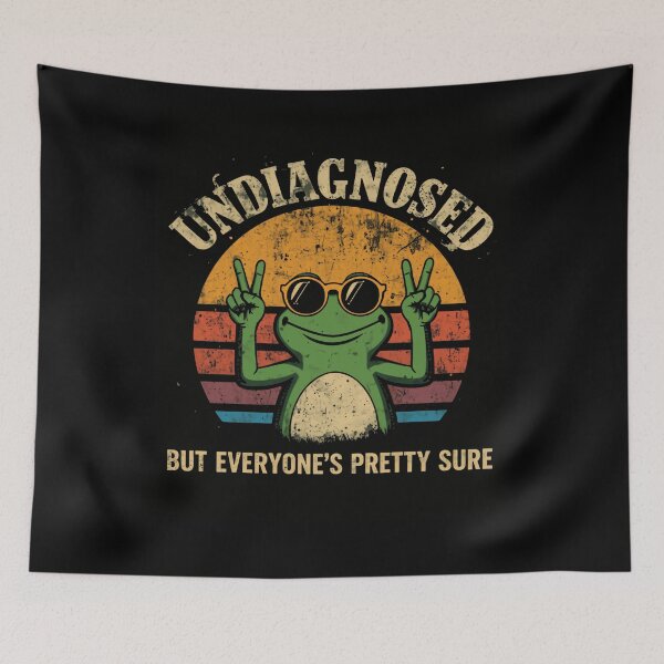 Item preview, Undiagnosed But Everyone's Pretty Sure Neurodivergent Relatable Frog Humor designed and sold by RetroMini2026.
