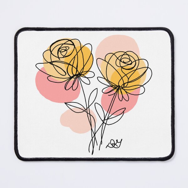 Item preview, Yellow Roses Botanical Line Art Print designed and sold by Evil B Creative.