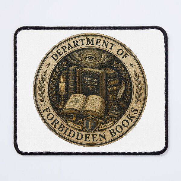 Item preview, Department of Forbidden Books | Antique University Seal | Dark Academia Library Design designed and sold by MrDev.