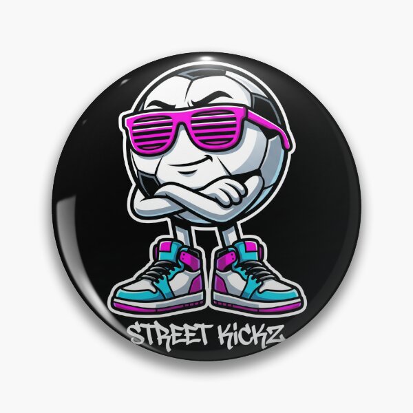 Item preview, Street Kickz Cool Soccer Ball Mascot Retro Neon Sneakers designed and sold by TeNovaStudio.