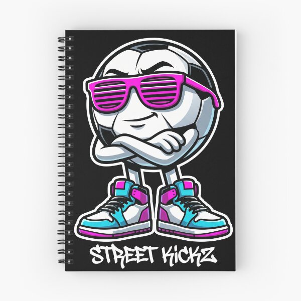 Item preview, Street Kickz Cool Soccer Ball Mascot Retro Neon Sneakers designed and sold by TeNovaStudio.