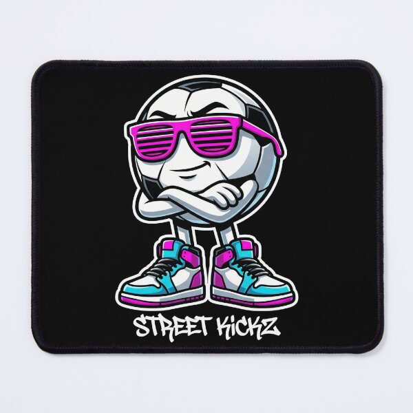 Item preview, Street Kickz Cool Soccer Ball Mascot Retro Neon Sneakers designed and sold by TeNovaStudio.