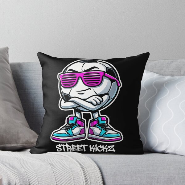 Item preview, Street Kickz Cool Soccer Ball Mascot Retro Neon Sneakers designed and sold by TeNovaStudio.
