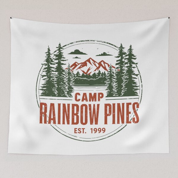 Item preview, Camp Rainbow Pines Vintage Mountain Camping Graphic designed and sold by EchoPrint Co..