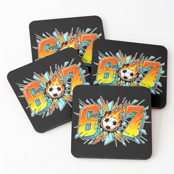 Item preview, Number 67 Soccer Ball On Fire Shattering Glass Sports Jersey designed and sold by TeNovaStudio ⭐⭐⭐⭐⭐.