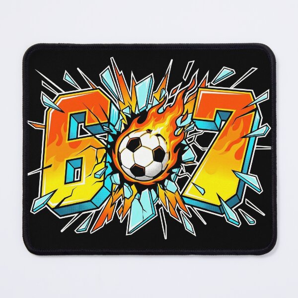 Item preview, Number 67 Soccer Ball On Fire Shattering Glass Sports Jersey designed and sold by TeNovaStudio ⭐⭐⭐⭐⭐.