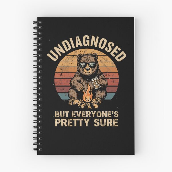 Item preview, Undiagnosed But Everyone's Pretty Sure Camping Bear Coffee Outdoors Humor designed and sold by RetroMini2026.