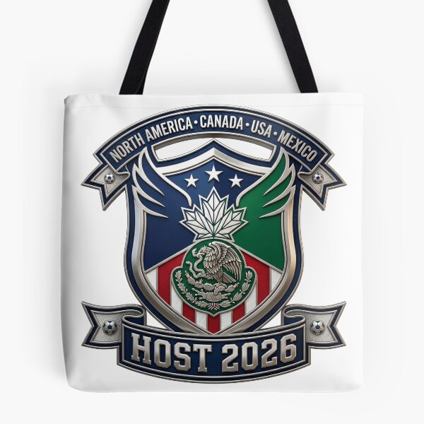 Item preview, North America Soccer Host 2026 Metallic Emblem Shield designed and sold by Pride Emblem Prints.