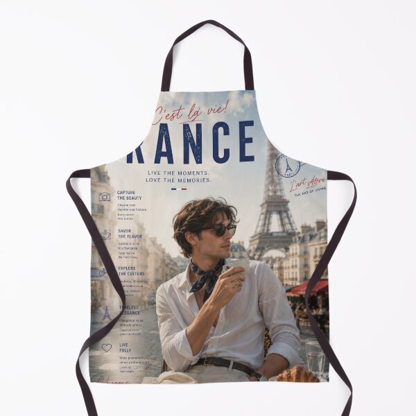 Item preview, France Travel Lifestyle Poster – Paris Café Culture, Eiffel Tower & French Elegance Art Print designed and sold by Inkora-Art.