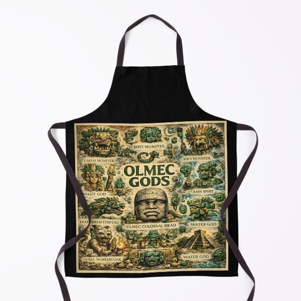 Item preview, Olmec Gods Collage | Ancient Olmec Mythology Pantheon Art Featuring the Were-Jaguar, Feathered Serpent & Maize God designed and sold by RockyLambda.