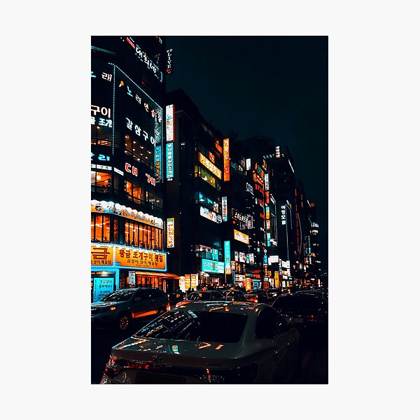busy nights (orange and teal edition) Photographic Print