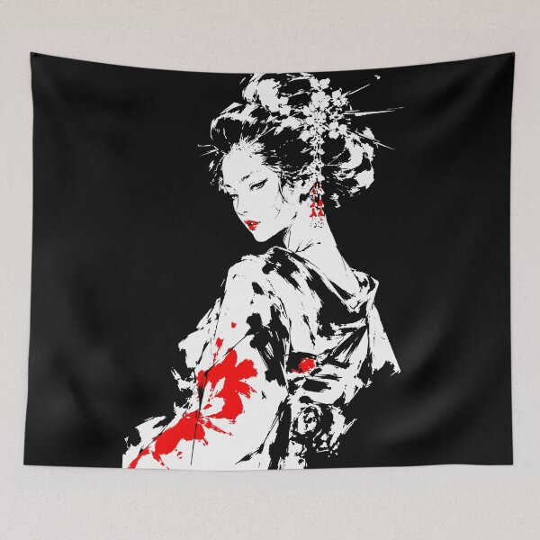 Item preview, RED Geisha brush poster designed and sold by OniricaDesign.