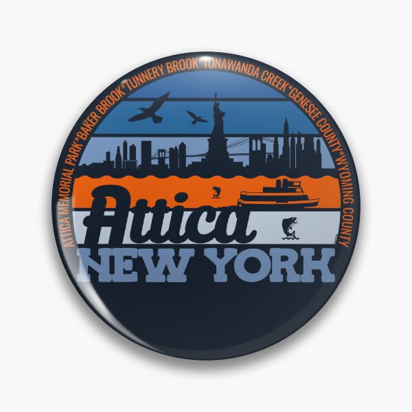 Item preview, Attica New York Sunset Retro Vintage Local Pride Logo designed and sold by CRHPOD20.