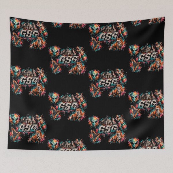 Item preview, GSG Alien Bigfoot UFO Cryptid Collage - The Goods Podcast designed and sold by b3ida-zl.