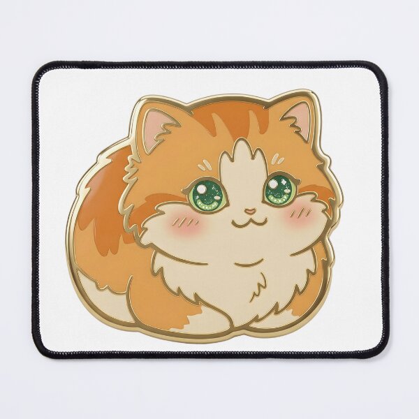 Item preview, Cute Orange Fluffy Cat Enamel Pin Style - Kawaii Chibi Kitten designed and sold by 299Art.
