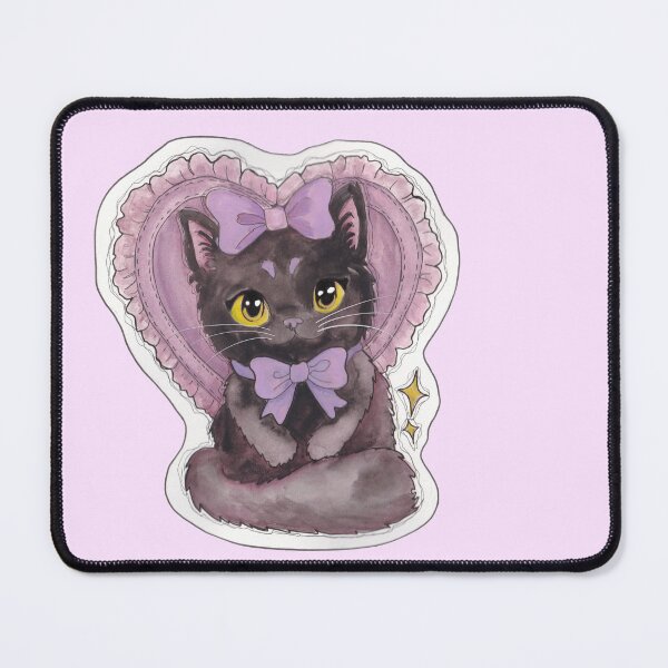 Item preview, Bows Kitty — Cute Hand Drawn Gothic Cat Art designed and sold by Darkfully-Done.