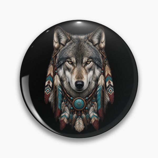 Item preview, Gray Timber Wolf Tribal Feather Design designed and sold by FREENATION2026.