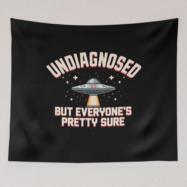 Item preview, Undiagnosed But Everyone's Pretty Sure Alien Humor UFO Space Fan designed and sold by RetroMini2026.
