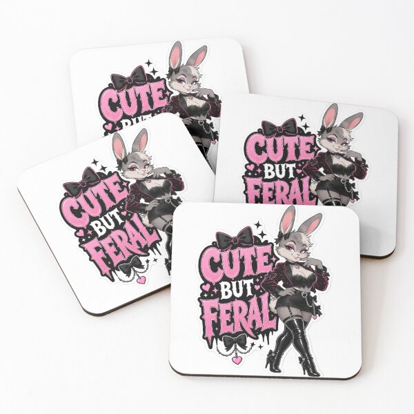 Item preview, Cute But Feral Dark Glam Bunny Furry designed and sold by Furrenzy.