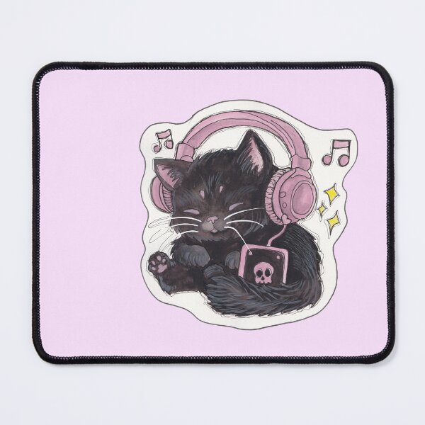 Item preview, Music Kitty — Cute Hand Drawn Gothic Cat Art designed and sold by Darkfully-Done.