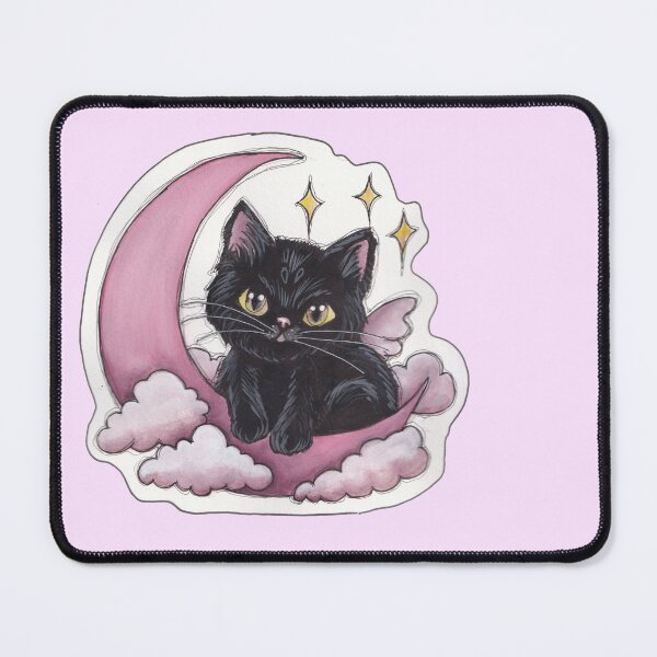 Item preview, Moon Kitty — Cute Hand Drawn Gothic Cat Art designed and sold by Darkfully-Done.