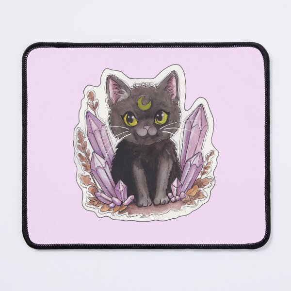 Item preview, Gem Kitty — Cute Hand Drawn Gothic Cat Art designed and sold by Darkfully-Done.