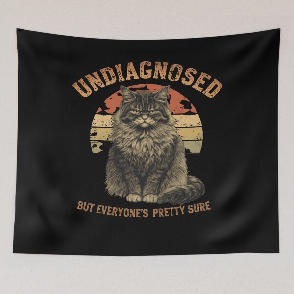 Item preview, Undiagnosed But Everyone's Pretty Sure Cat Lover Humor Pet Feline designed and sold by RetroMini2026.