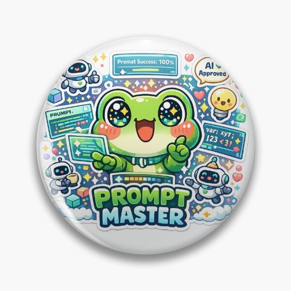 Item preview, Kawaii Frog Prompt Master AI Sticker designed and sold by Cozy404Lab.