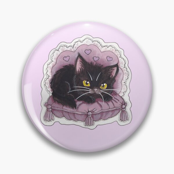 Item preview, Cooshie Kitty — Cute Hand Drawn Gothic Cat Art designed and sold by Darkfully-Done.