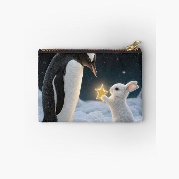 Item preview, White Rabbit Giving a Penguin a Glowing Star designed and sold by Maria Dryfhout.