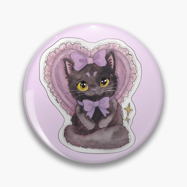 Item preview, Bows Kitty — Cute Hand Drawn Gothic Cat Art designed and sold by Darkfully-Done.