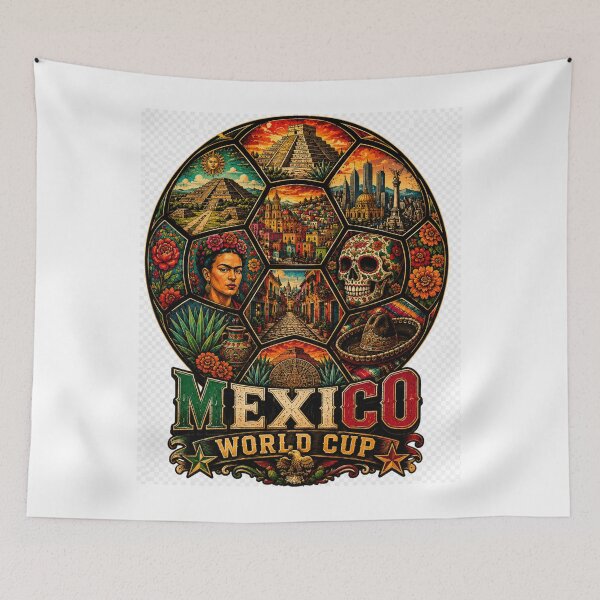 Item preview, Mexico Soccer Shirt - Mexican Landmarks Football Gift for Mexico Fans designed and sold by UrbanPrintVibes.