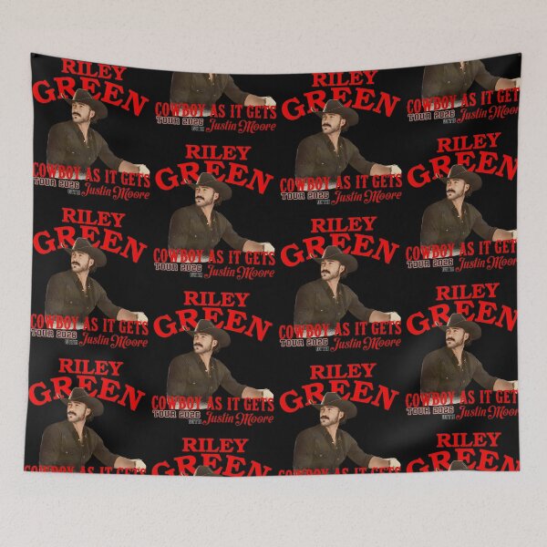 Item preview, Riley Vintage Green Cowboy As It Gets Country Music Tour Fan designed and sold by b3ida-zl.