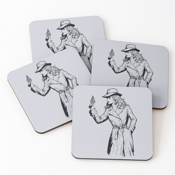 Item preview, Vintage Woman Crime‑Fighter in Classic Noir Style designed and sold by Analog Aura .