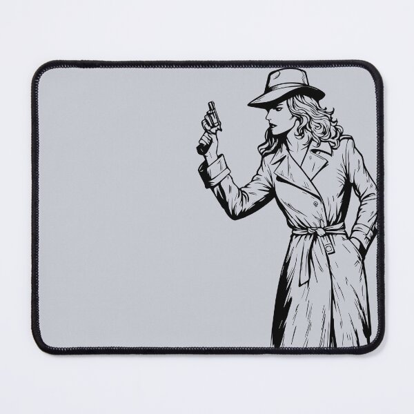 Item preview, Vintage Woman Crime‑Fighter in Classic Noir Style designed and sold by Analog Aura .