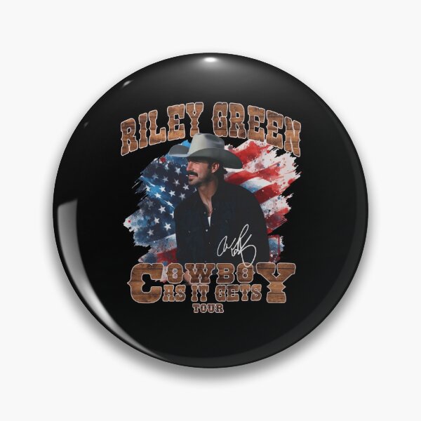 Item preview, Riley Vintage Green Cowboy Country Tour American Flag Country Music designed and sold by b3ida-zl.