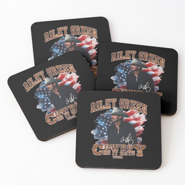 Item preview, Riley Vintage Green Cowboy Country Tour American Flag Country Music designed and sold by b3ida-zl.