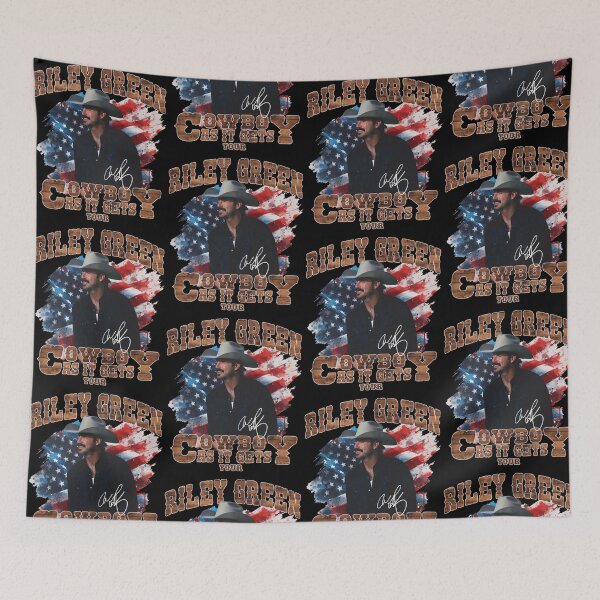 Item preview, Riley Vintage Green Cowboy Country Tour American Flag Country Music designed and sold by b3ida-zl.