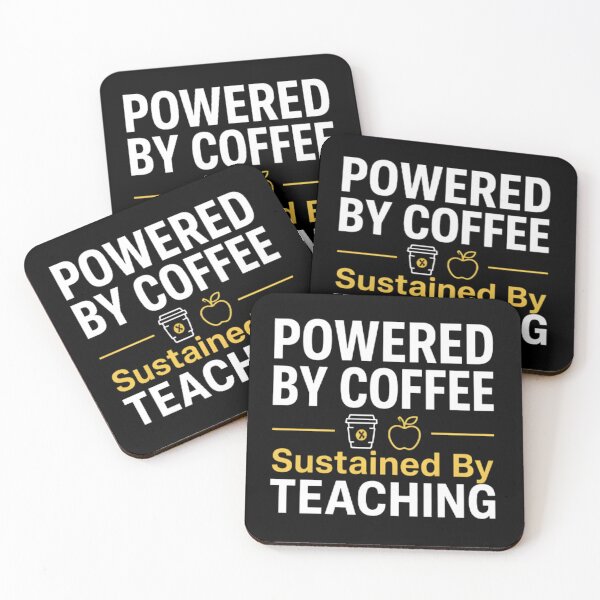Item preview,  Powered By Coffee Sustained By Teaching Funny Gold Apple Teacher Design designed and sold by Octupussy.