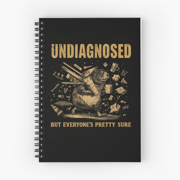 Item preview, Undiagnosed But Everyone's Pretty Sure Funny Beaver Humor ADHD Joke designed and sold by RetroMini2026.