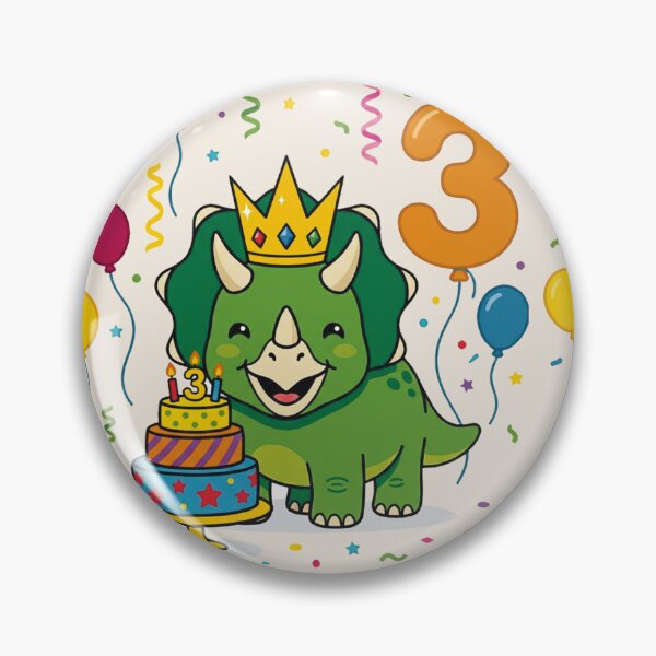 Item preview, Three Ceratops green 3rd birthday boy/girl gift dino lover designed and sold by Tronstell.