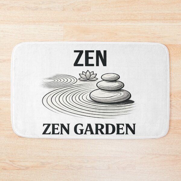 Item preview, Minimalist Zen garden illustration with stones and lotus blossom designed and sold by Ahmedsyde.